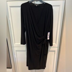 Black Wrap Dress by Evan-Picone  Size 18 NWT